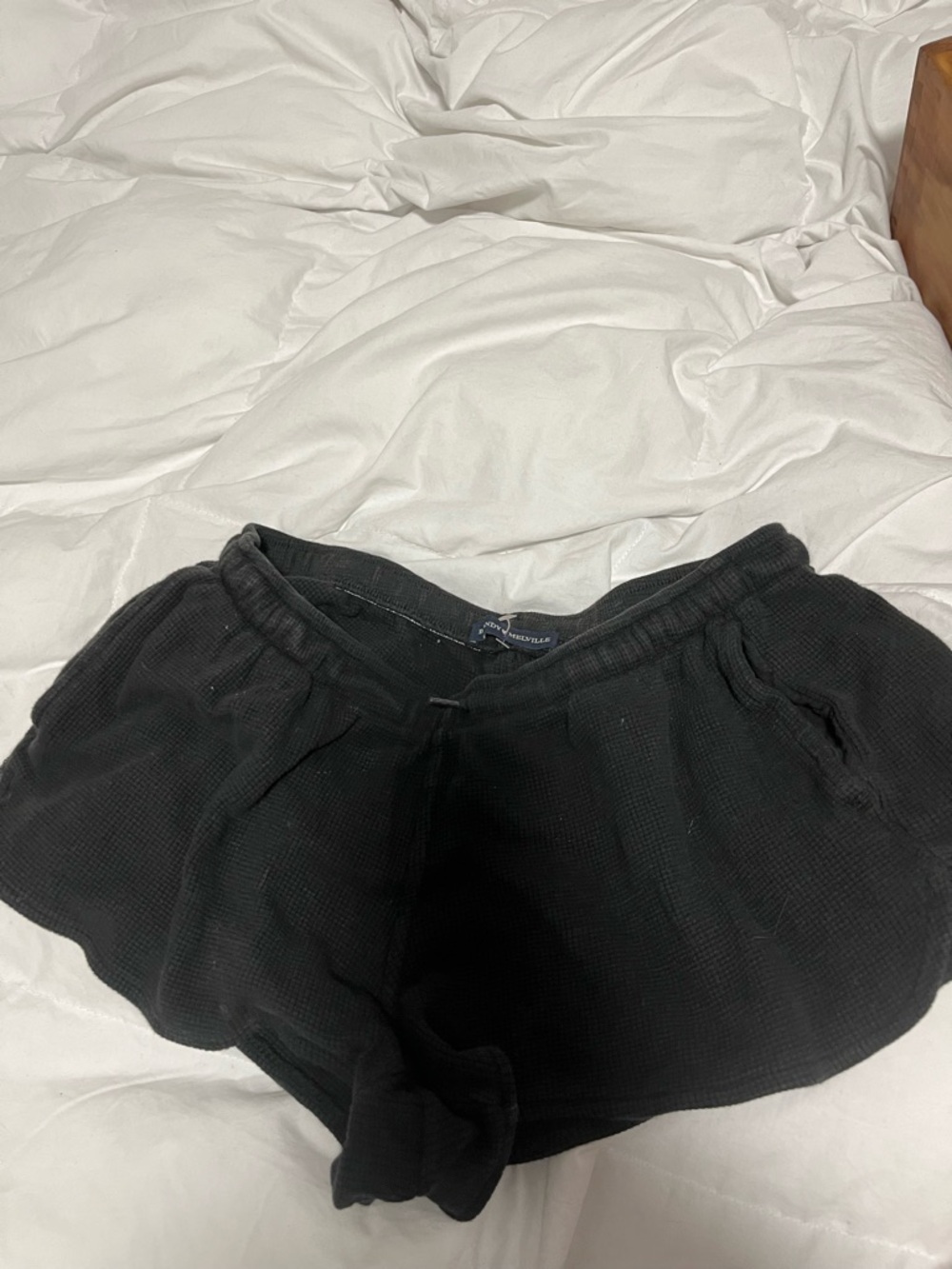 Brandy Melville Black Waffle Knit Athletic Lounge Shorts